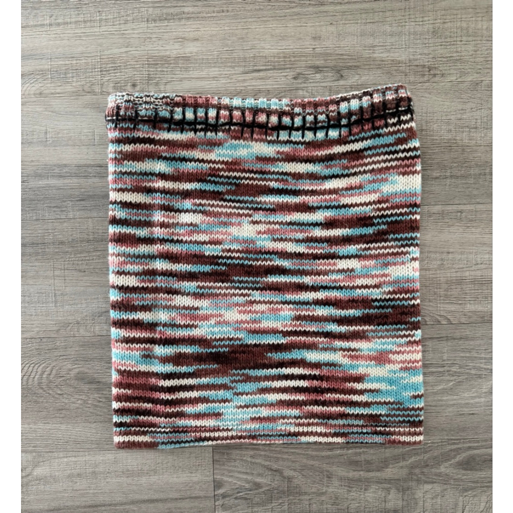 The Ragged Priest Striped Sweater Knit Tube Skirt Size M Brown Blue NWOT Y2K - Picture 3 of 5